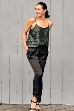 Best Sale Carolina Christie Ana Sleeveless Top Forest Green