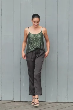 Best Sale Carolina Christie Ana Sleeveless Top Forest Green