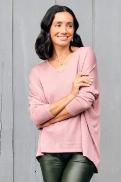 Cheap Carolina Christina Fine Knit Jumper Rose