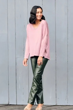 Cheap Carolina Christina Fine Knit Jumper Rose