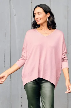 Cheap Carolina Christina Fine Knit Jumper Rose