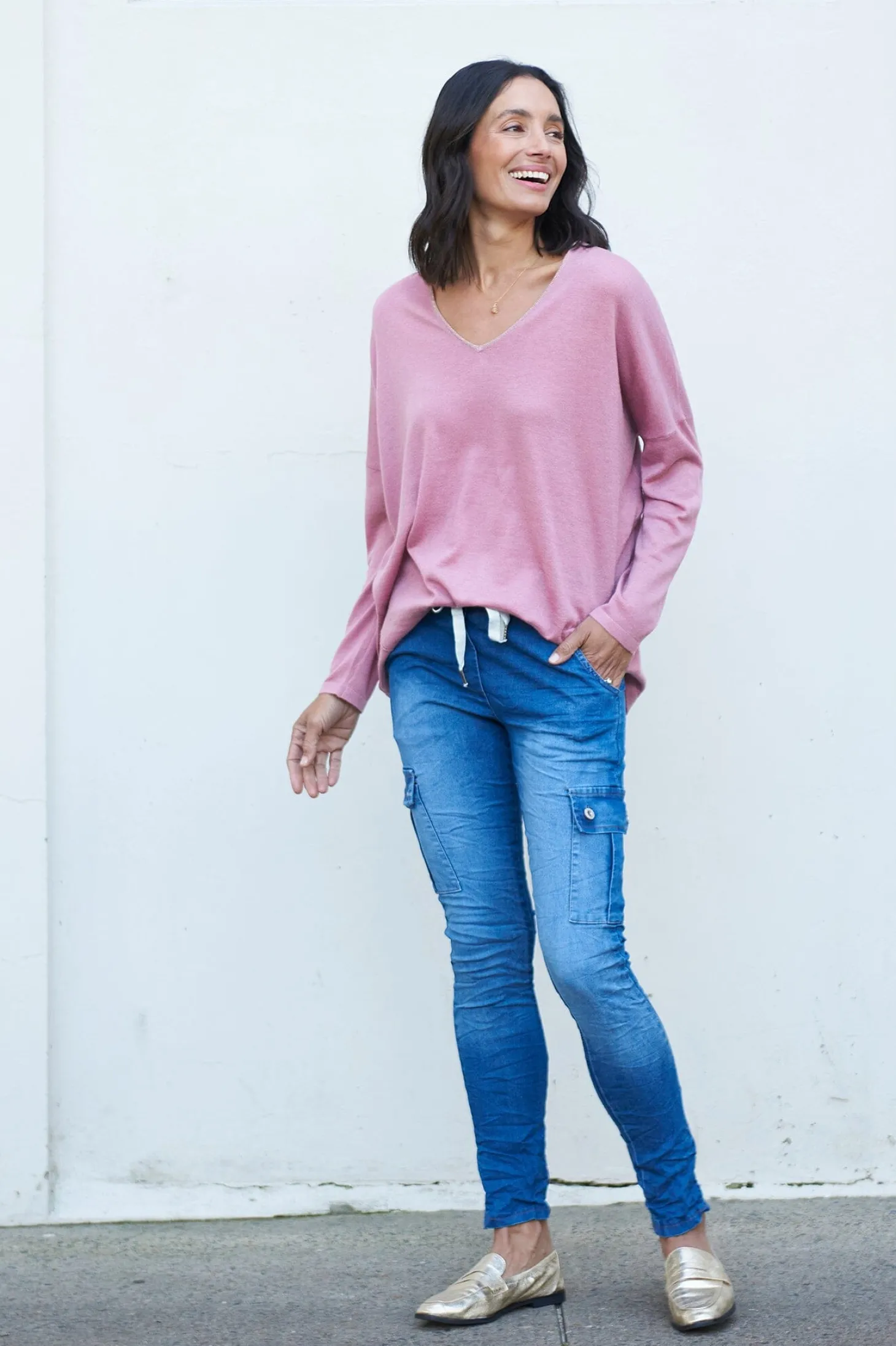 Fashion Carolina Christina Fine Knit Jumper Musk