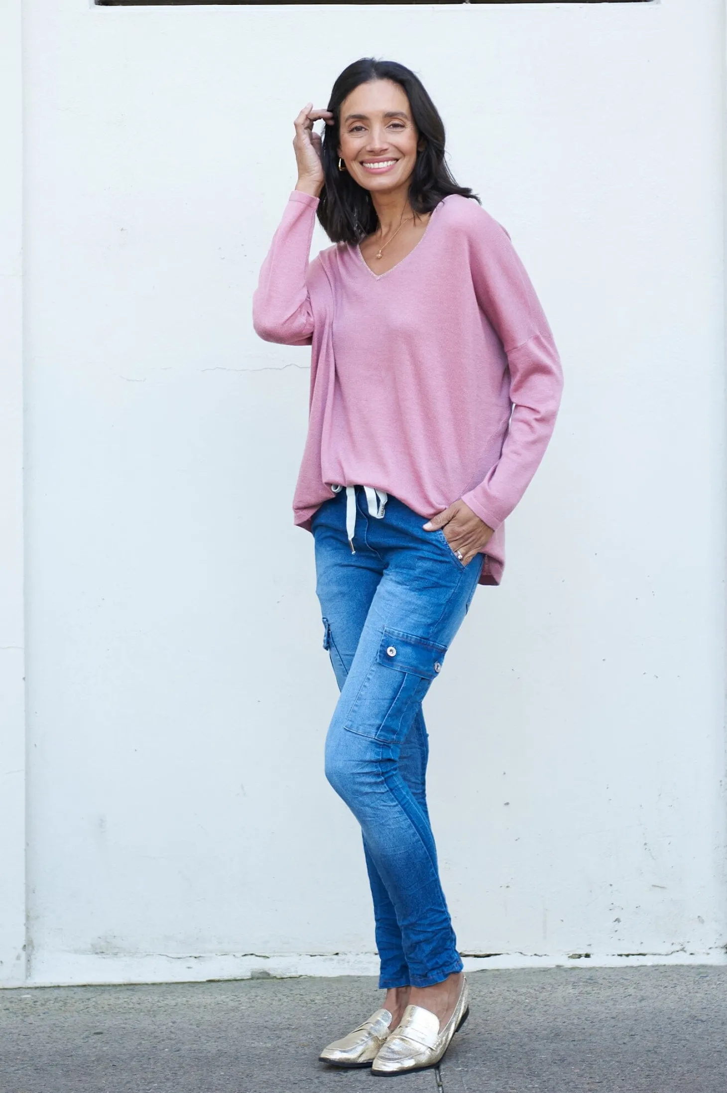 Fashion Carolina Christina Fine Knit Jumper Musk