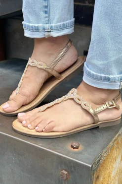 Cheap Carolina Christine Champagne Sandals
