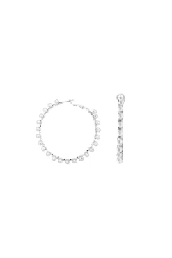 Shop Carolina Clara Pearl Earrings Silver
