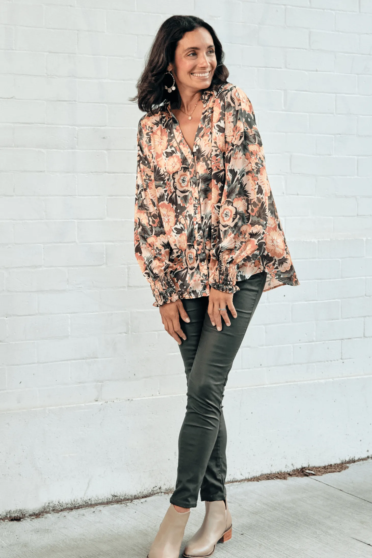 Online Carolina Claudia Collared Long Sleeve Top