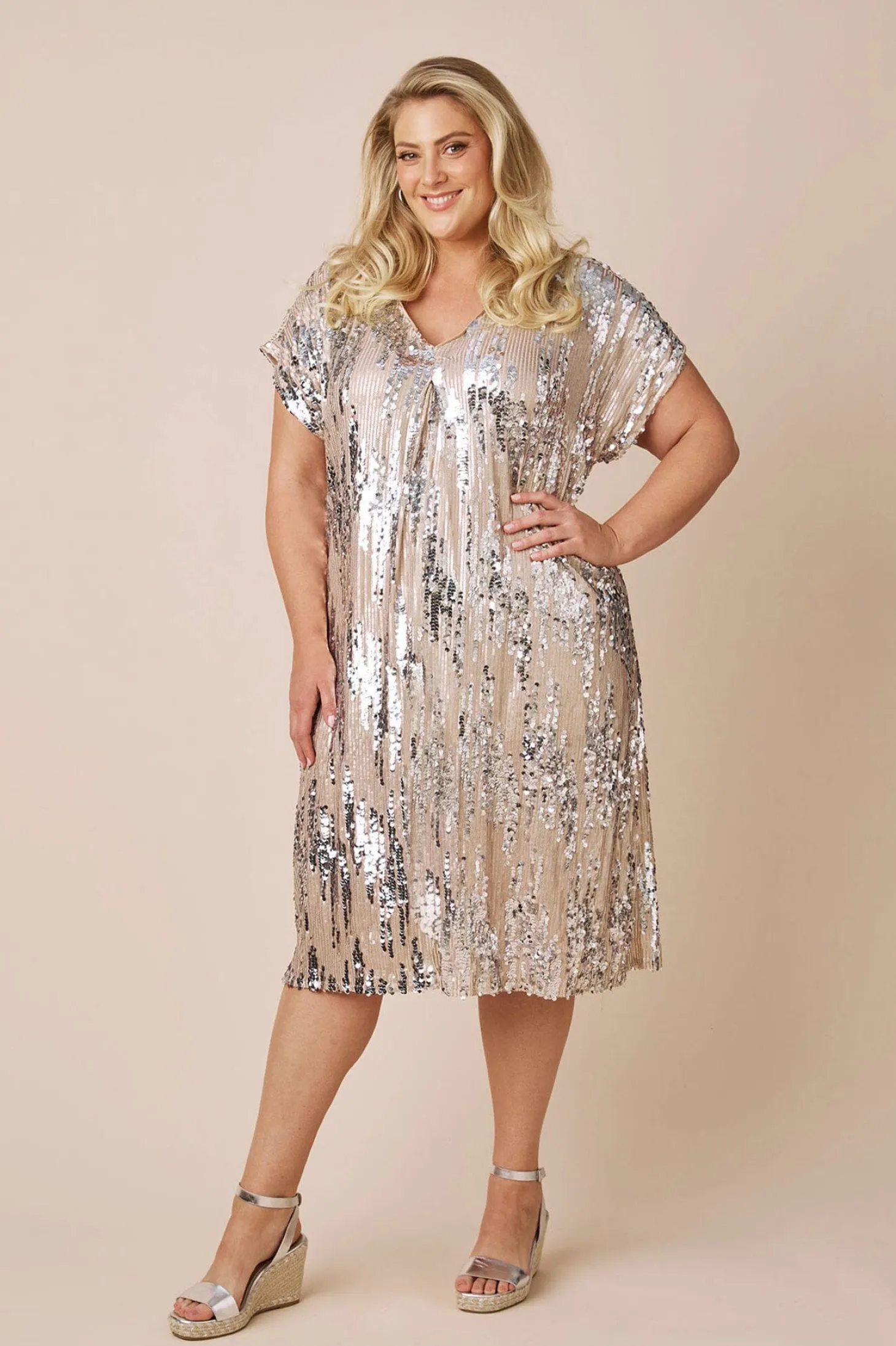 Fashion Carolina Coco Midi Dress Champagne