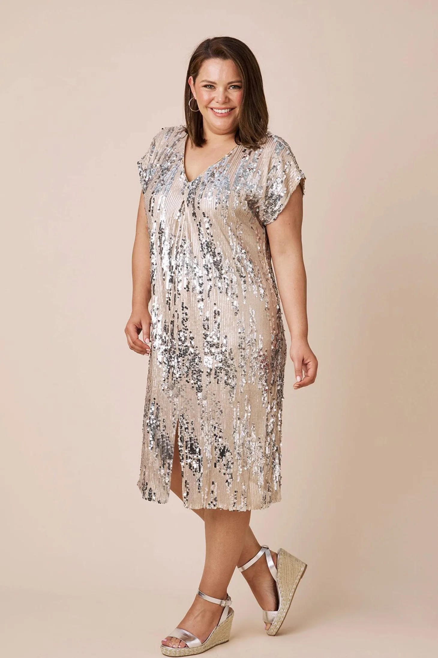 Fashion Carolina Coco Midi Dress Champagne