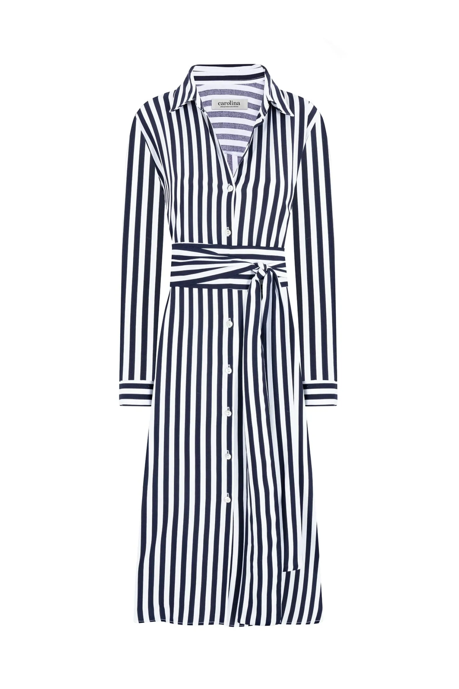 Store Carolina Corsica Stripe Dress Navy and White