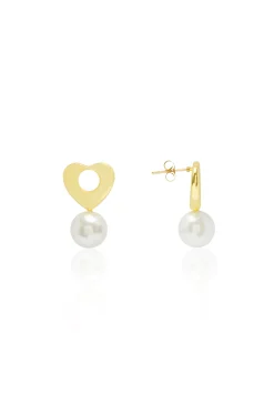 New Carolina Dayana Love Pearl Earrings White