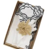 Store Carolina Embroidered Linen Napkin Navy Set of 4