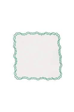 Hot Carolina Embroidered Linen Napkin Emerald Set of 4