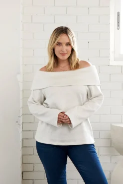 Store Carolina Emilia Off Shoulder Knit Ivory