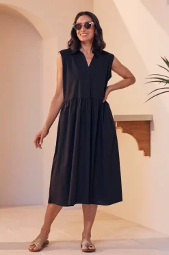 Cheap Carolina Emme Collared Dress Black-Pre Order