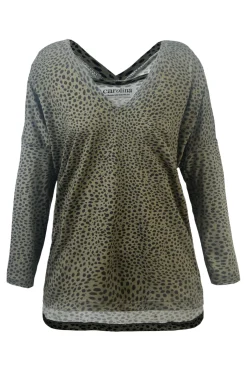 Online Carolina Erica Essential Long Sleeve Top Cheetah Olive