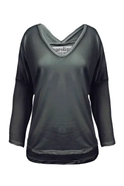 Cheap Carolina Erica Essential Long Sleeve Top Charcoal