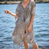 Fashion Carolina Esmé Silk Kaftan Animal Print-Pre Order