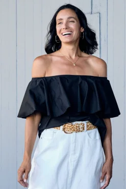 Best Sale Carolina Eva Off Shoulder Top Black