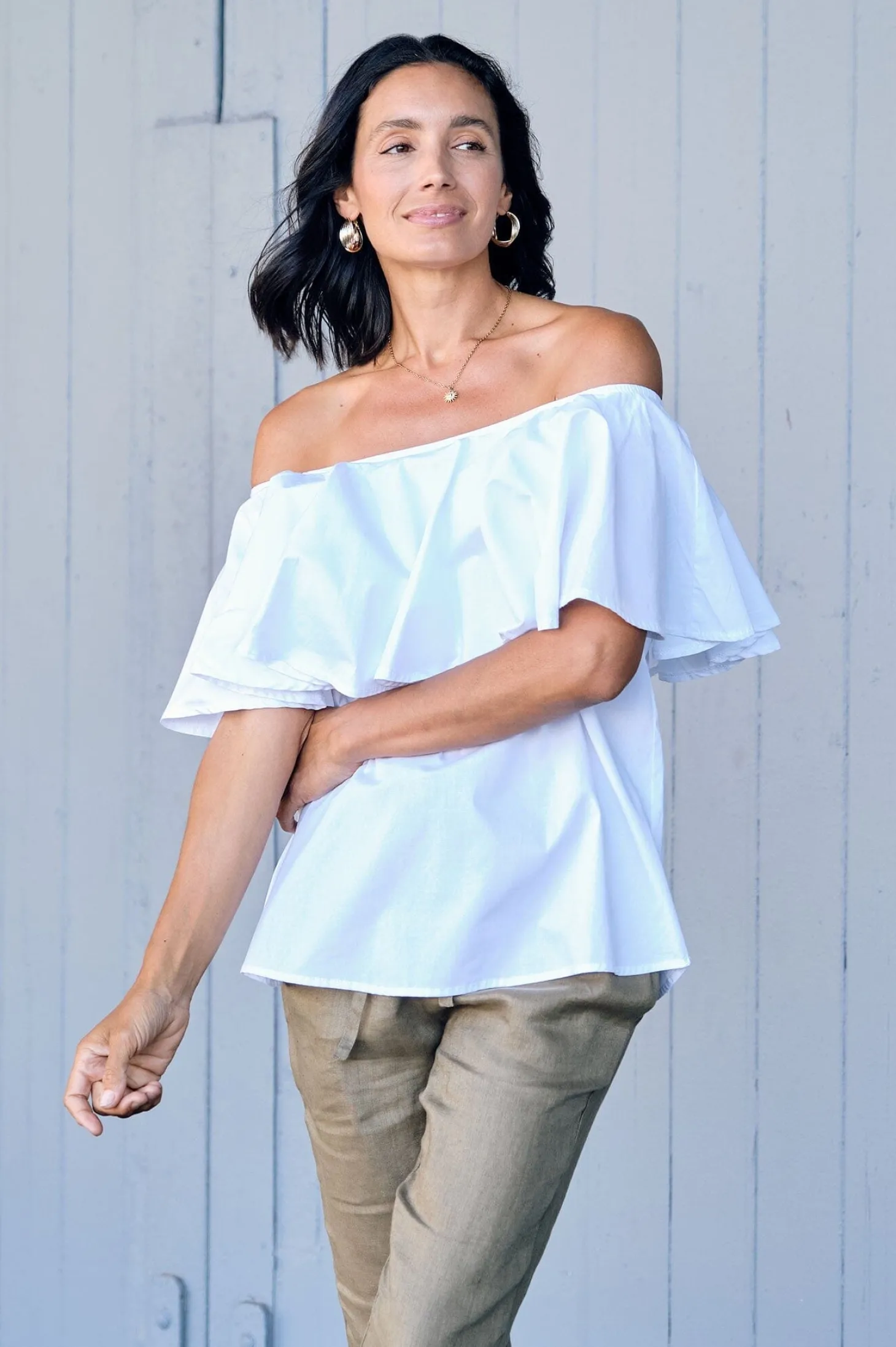 Best Carolina Eva Off Shoulder Top White