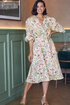Best Sale Carolina Everleigh Floral Linen Dress