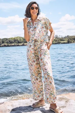 Sale Carolina Everleigh Floral Linen Pants