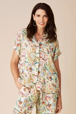 Outlet Carolina Everleigh Floral Linen Top