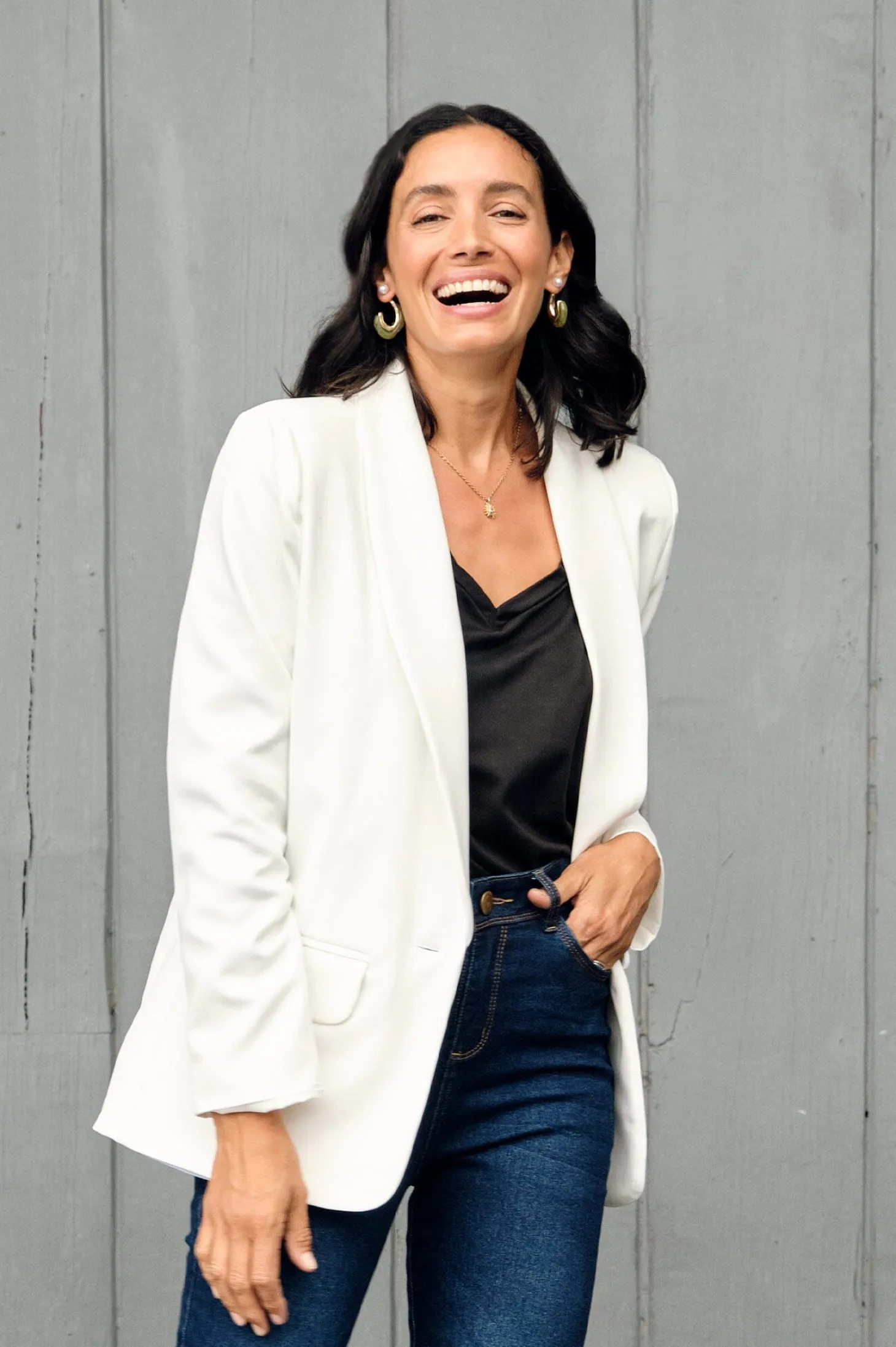 Shop Carolina Gabrielle Blazer Cream
