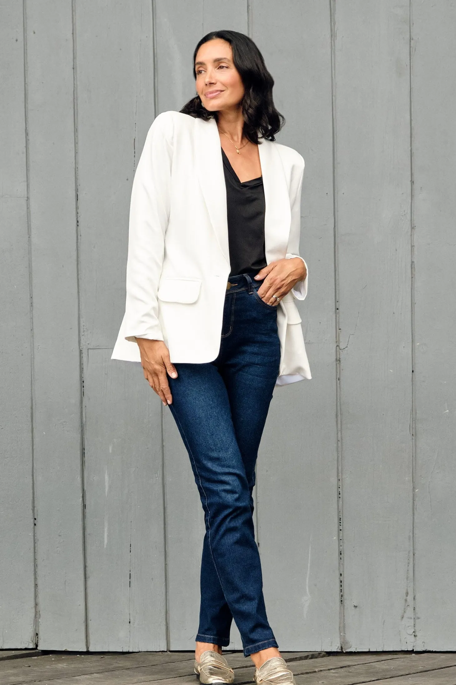 Shop Carolina Gabrielle Blazer Cream