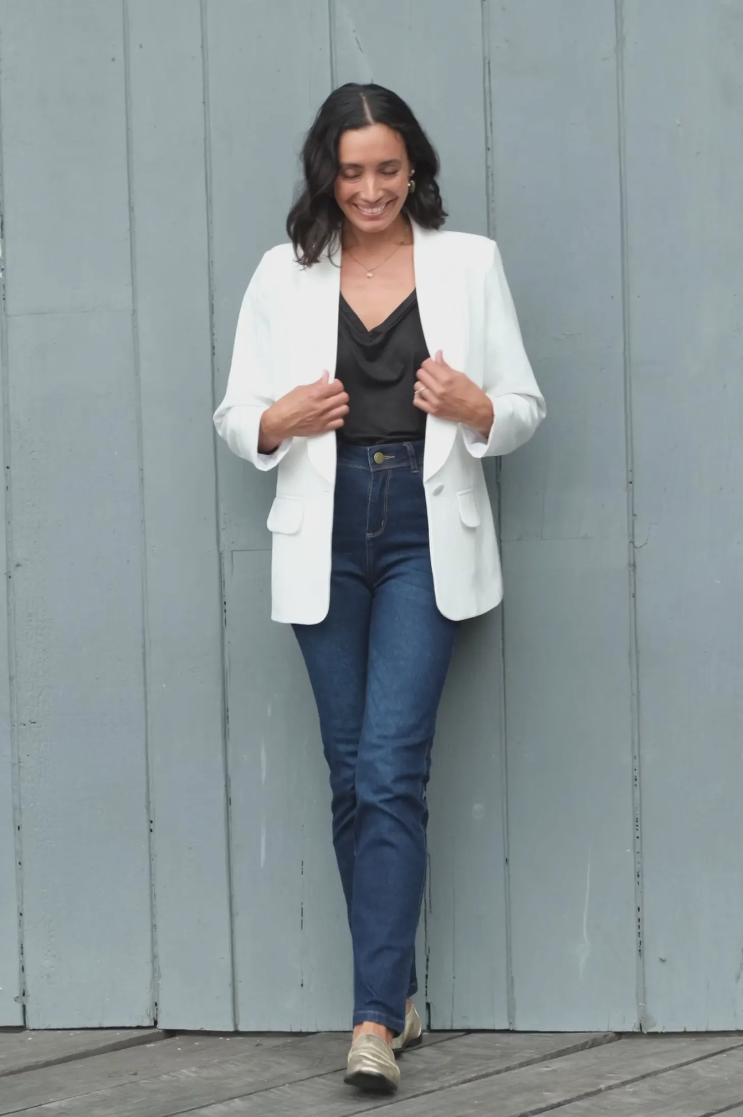 Shop Carolina Gabrielle Blazer Cream