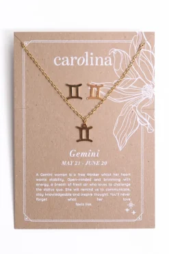 Outlet Carolina Gemini Zodiac Necklace & Earring Set