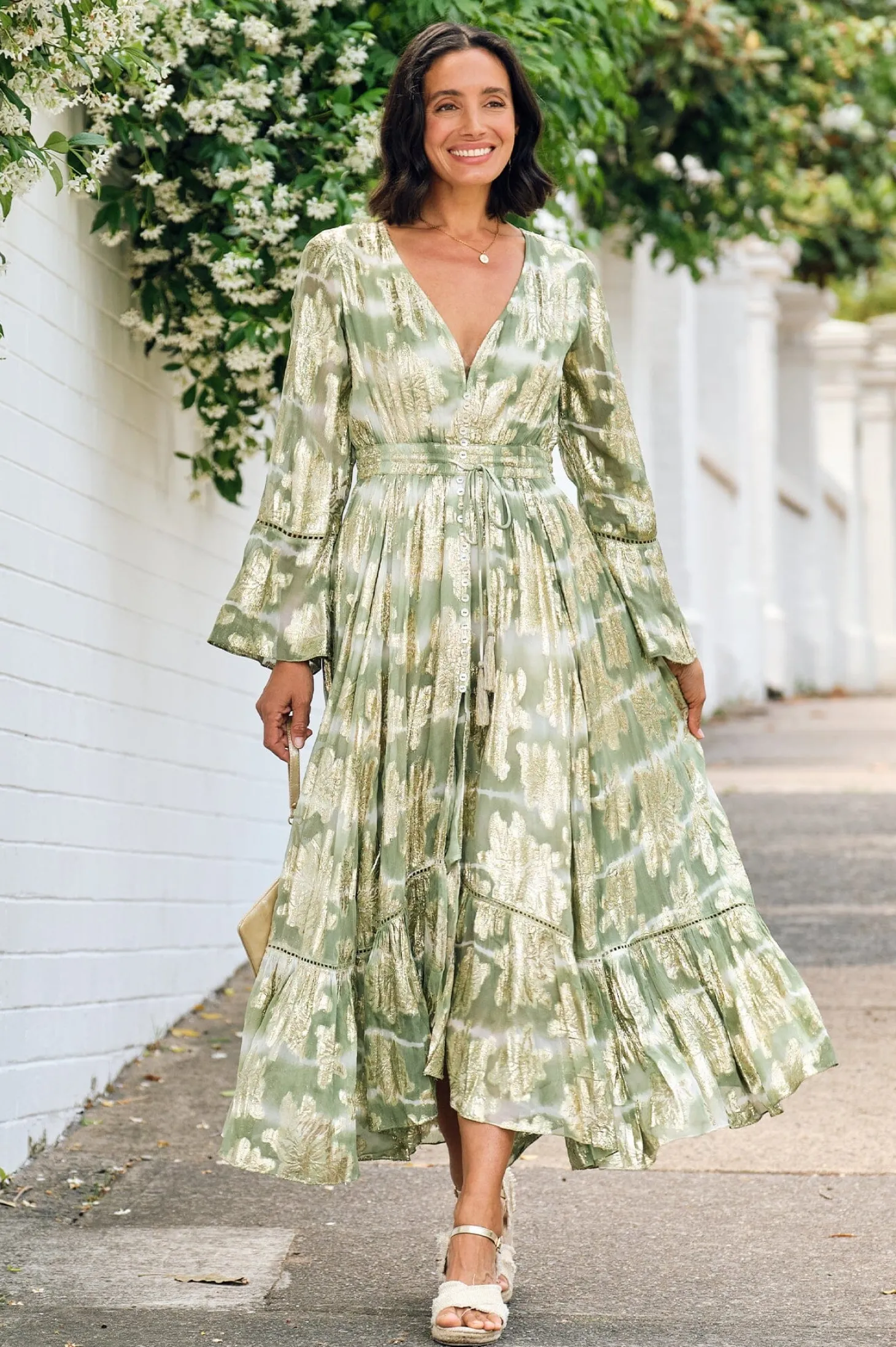 Fashion Carolina Halina Dress in Aloe