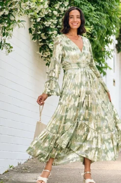Fashion Carolina Halina Dress in Aloe