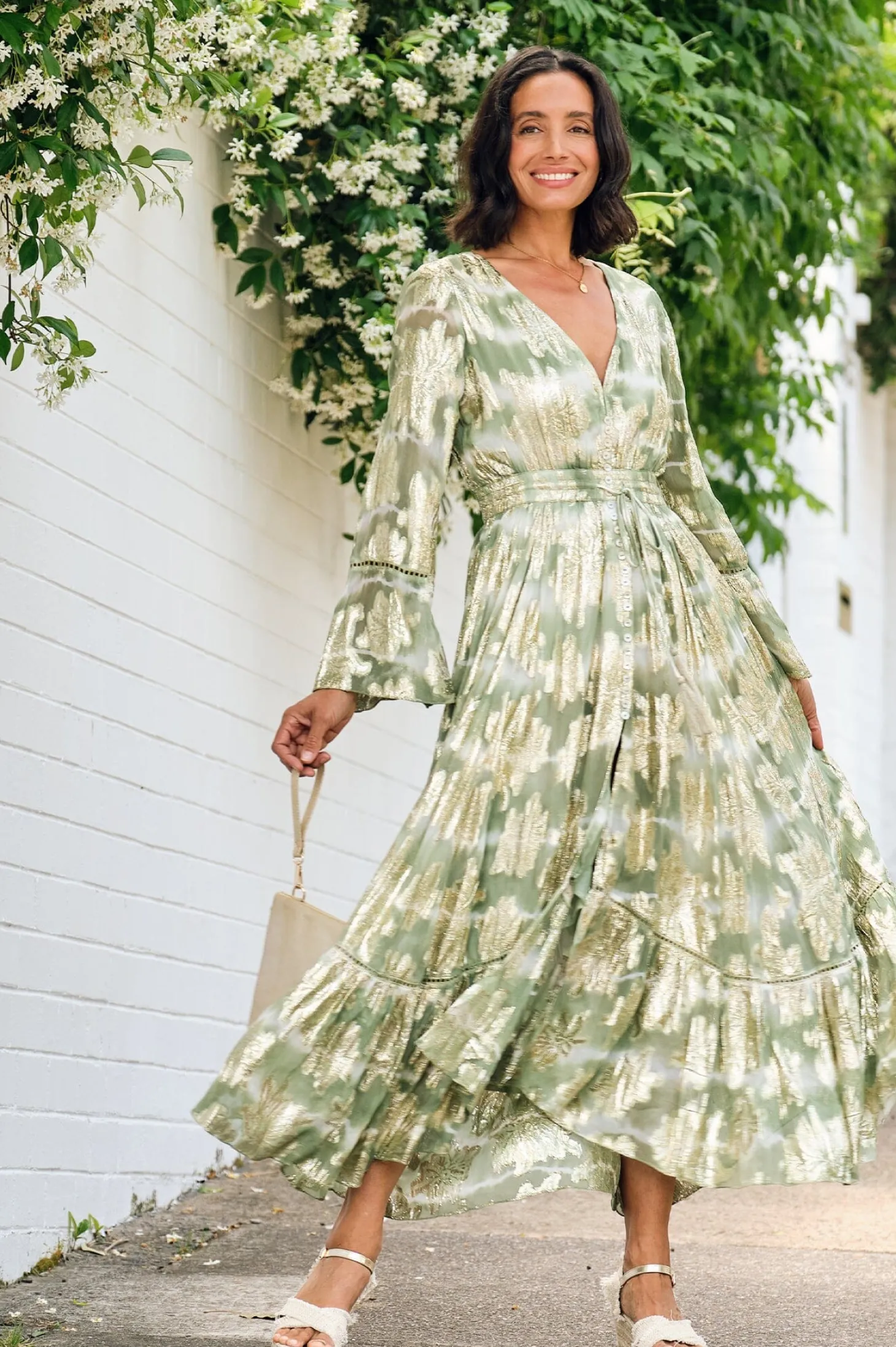 Fashion Carolina Halina Dress in Aloe