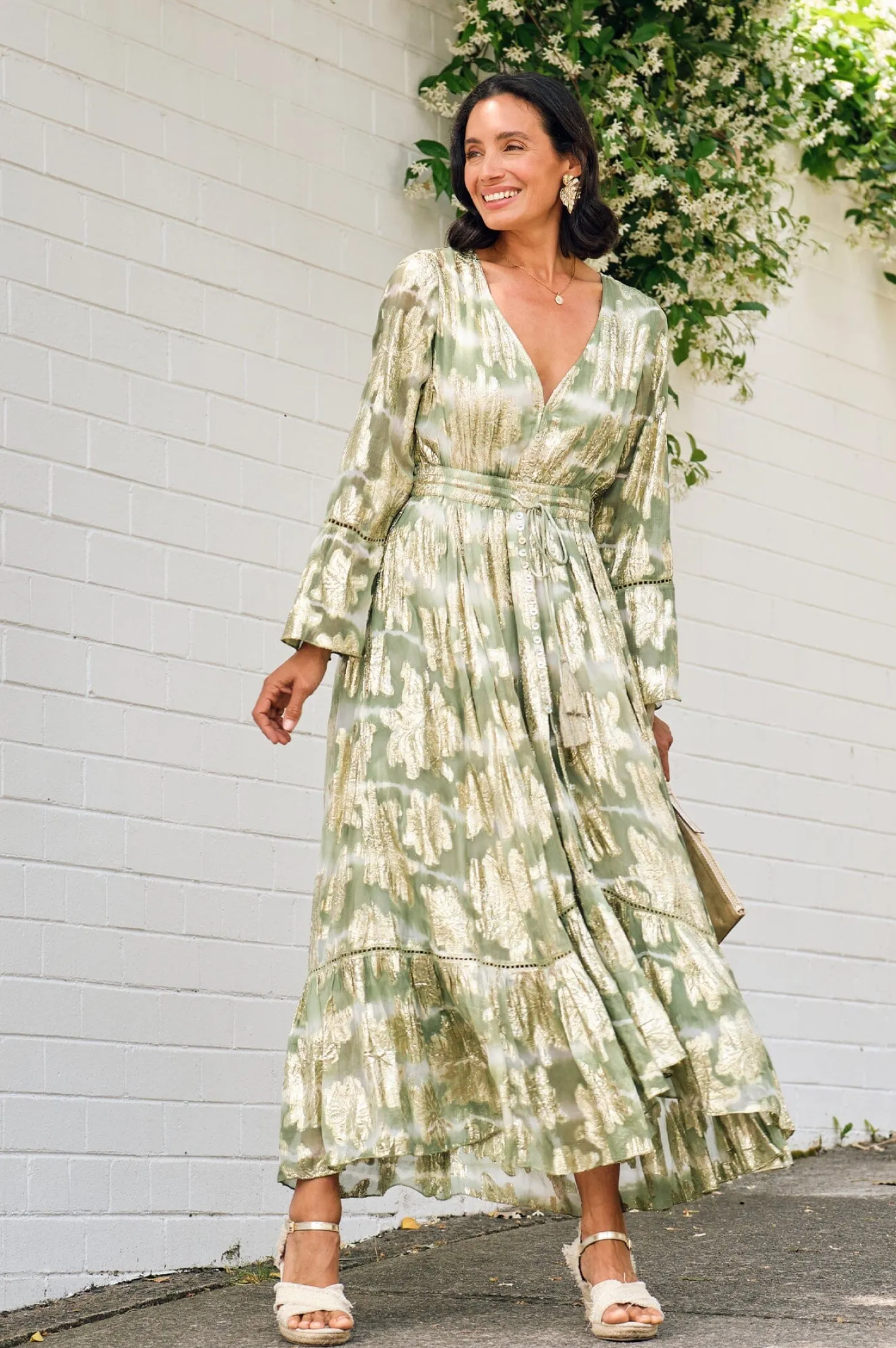 Fashion Carolina Halina Dress in Aloe