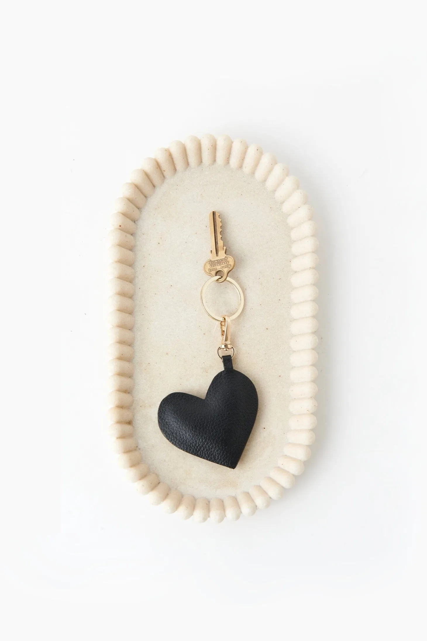 Online Carolina Heart Keyring Soft Leather Black