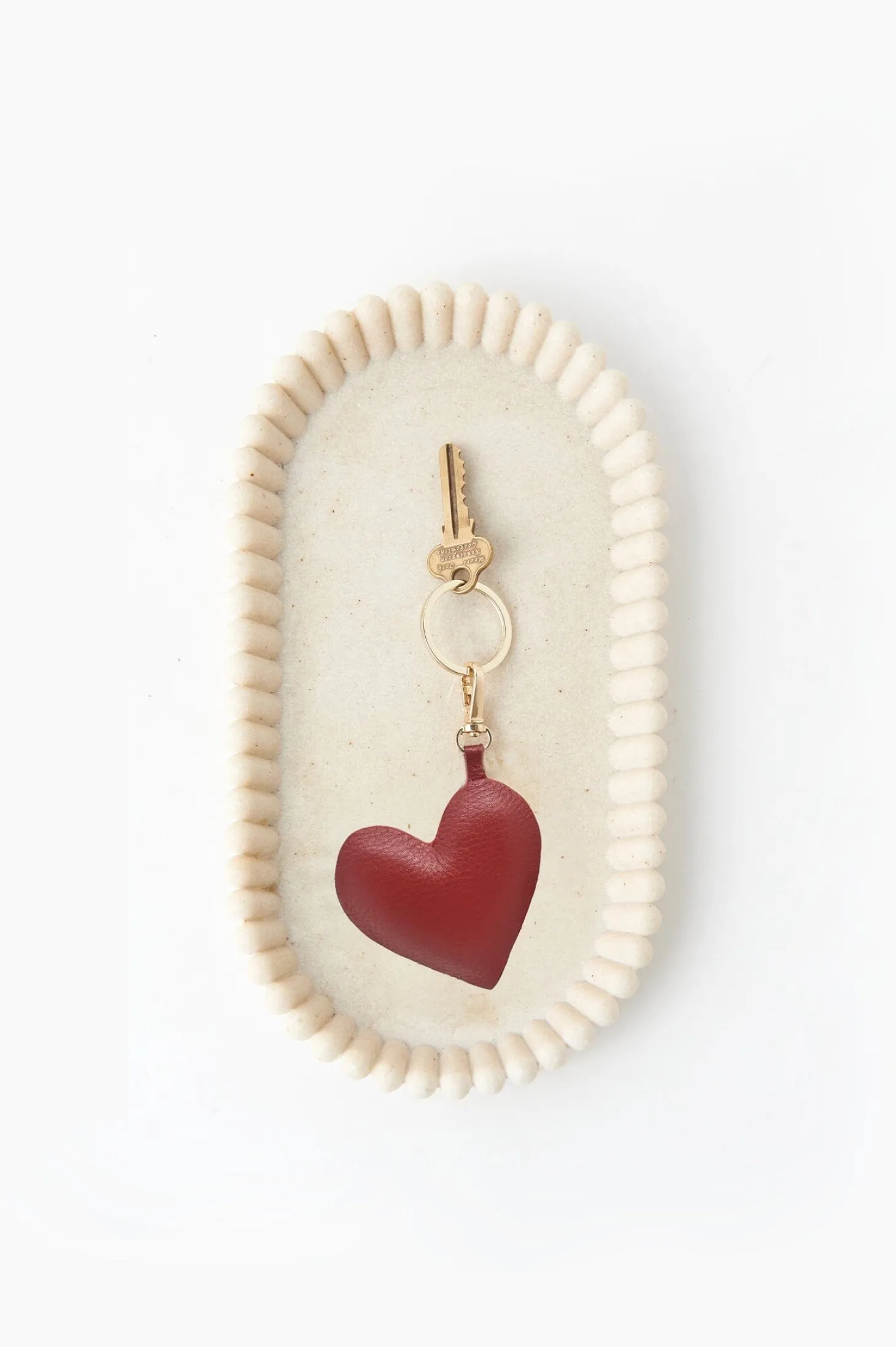 New Carolina Heart Keyring Soft Leather Red