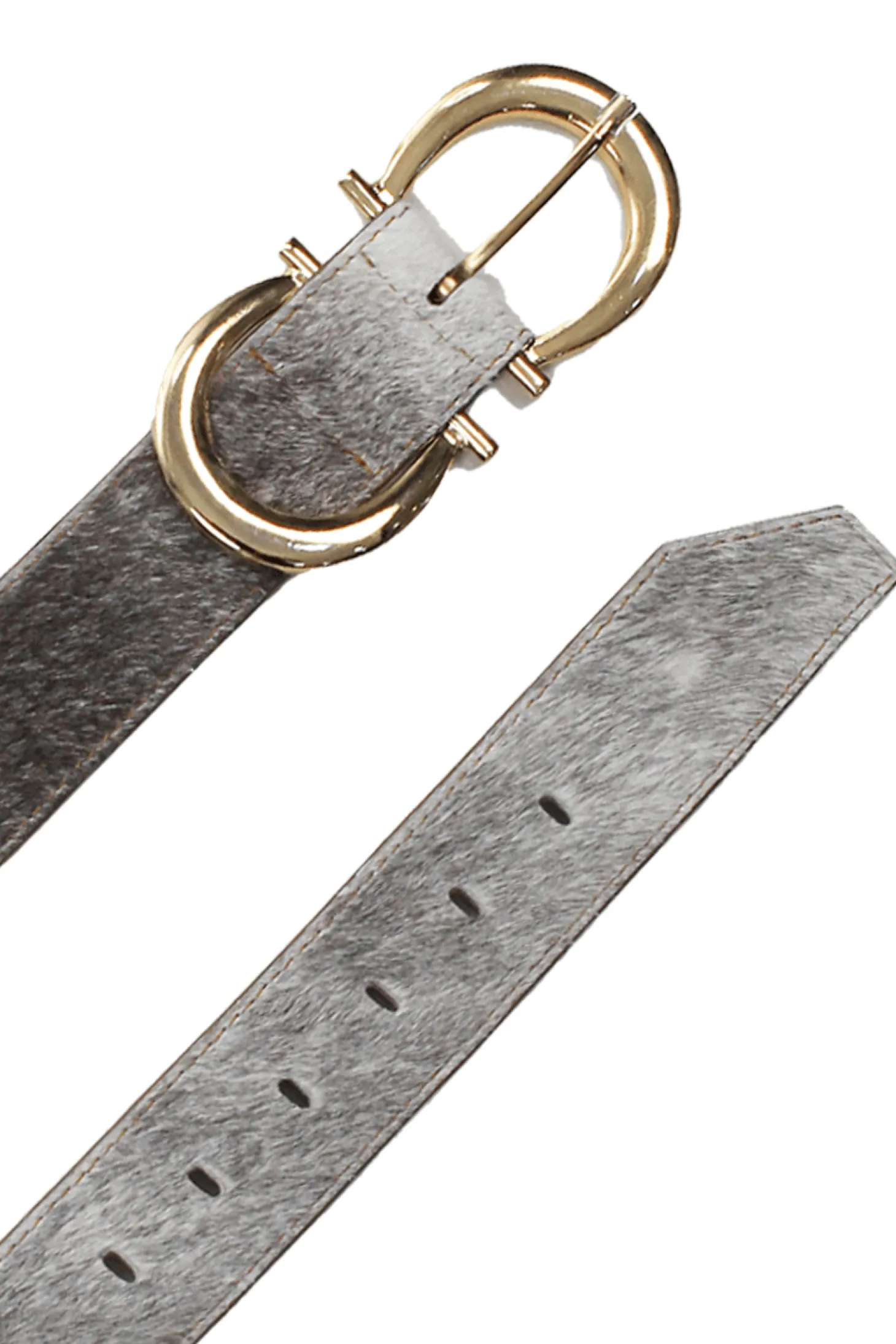 Clearance Carolina Ivy Double Buckle Belt Natural Cowhide