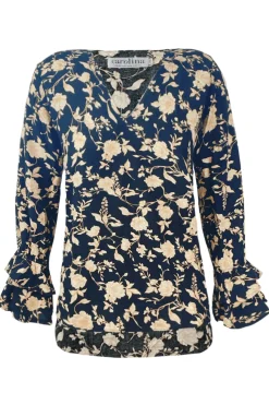 Sale Carolina Jada Floral Long Sleeve Top Black