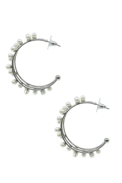 Discount Carolina Jasmyne Pearl Earrings Silver