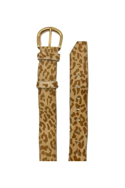 Hot Carolina Jeans Belt Cowhide Leather Tan Leopard