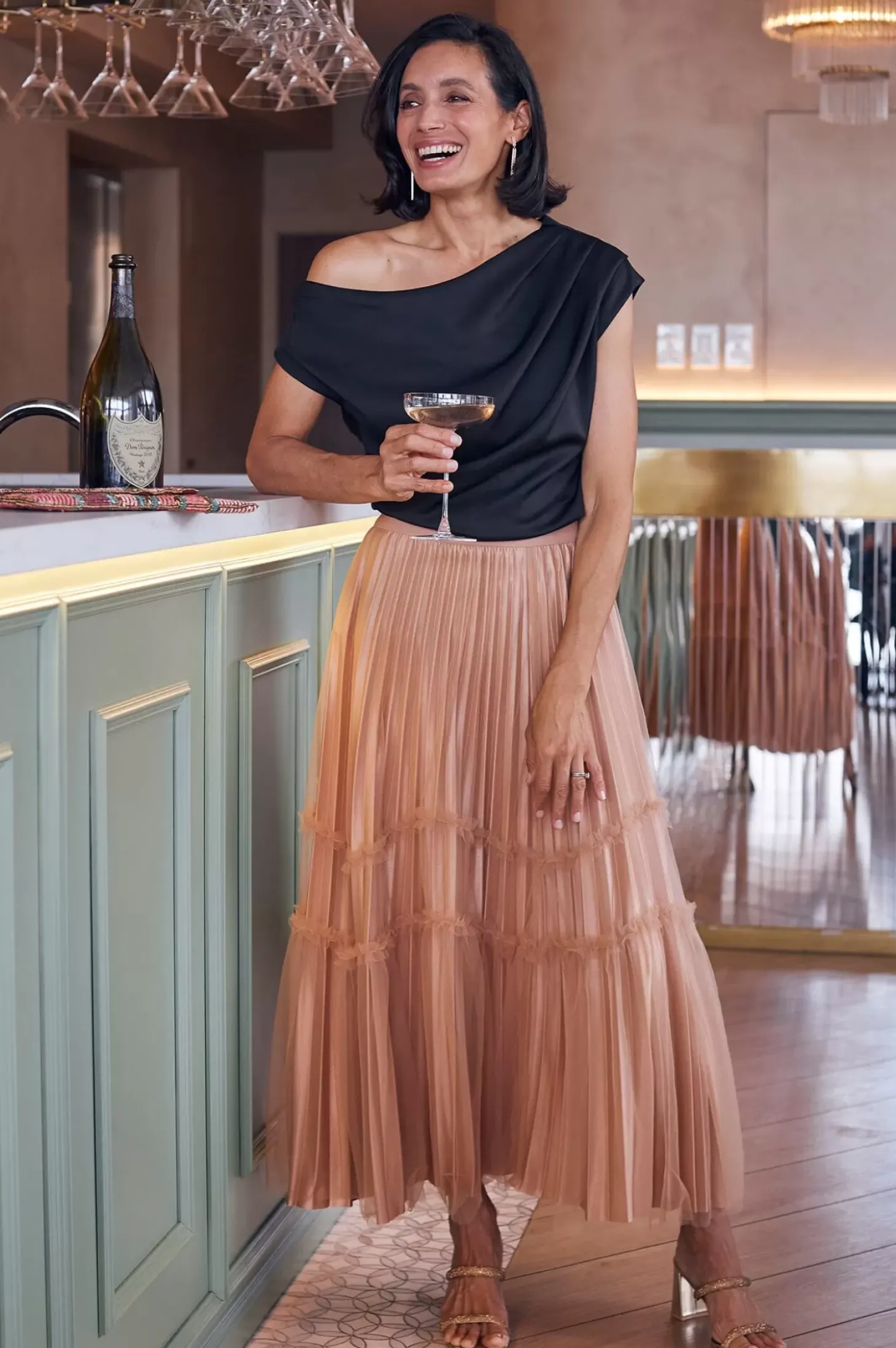 Cheap Carolina Jemma Reversible Skirt Champagne