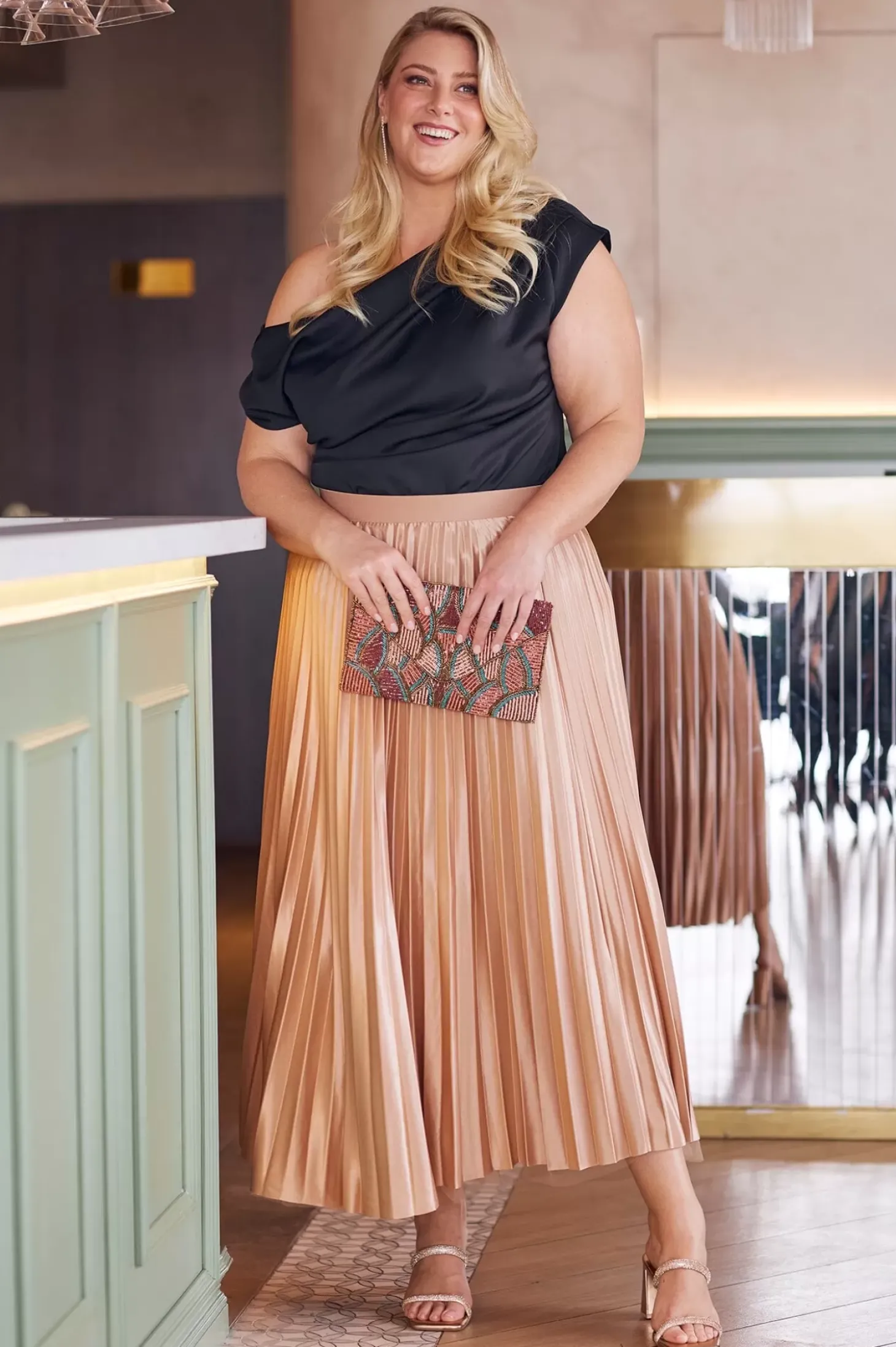 Cheap Carolina Jemma Reversible Skirt Champagne