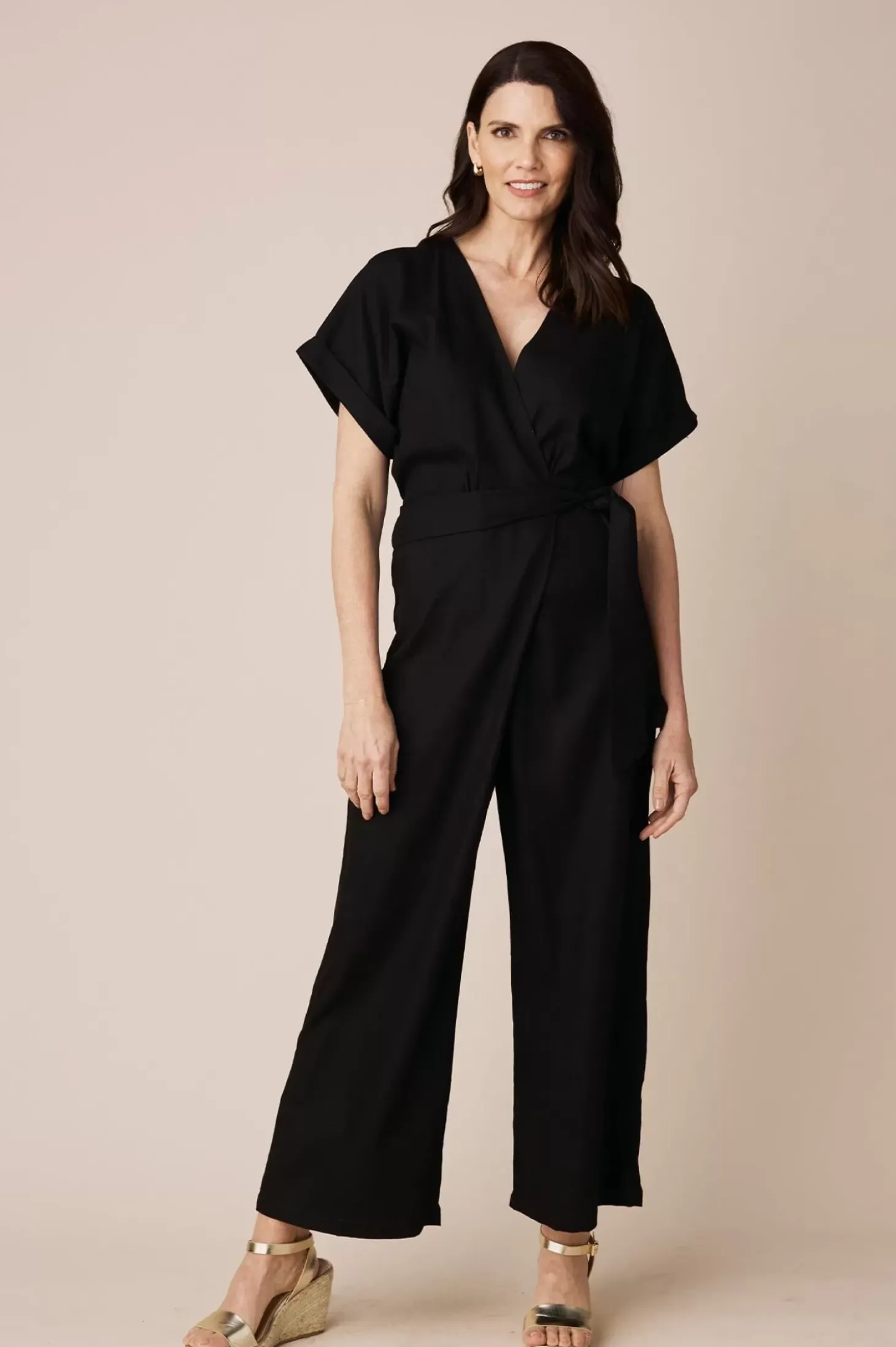 Cheap Carolina Jude Jumpsuit Linen Blend in Black-Pre Order