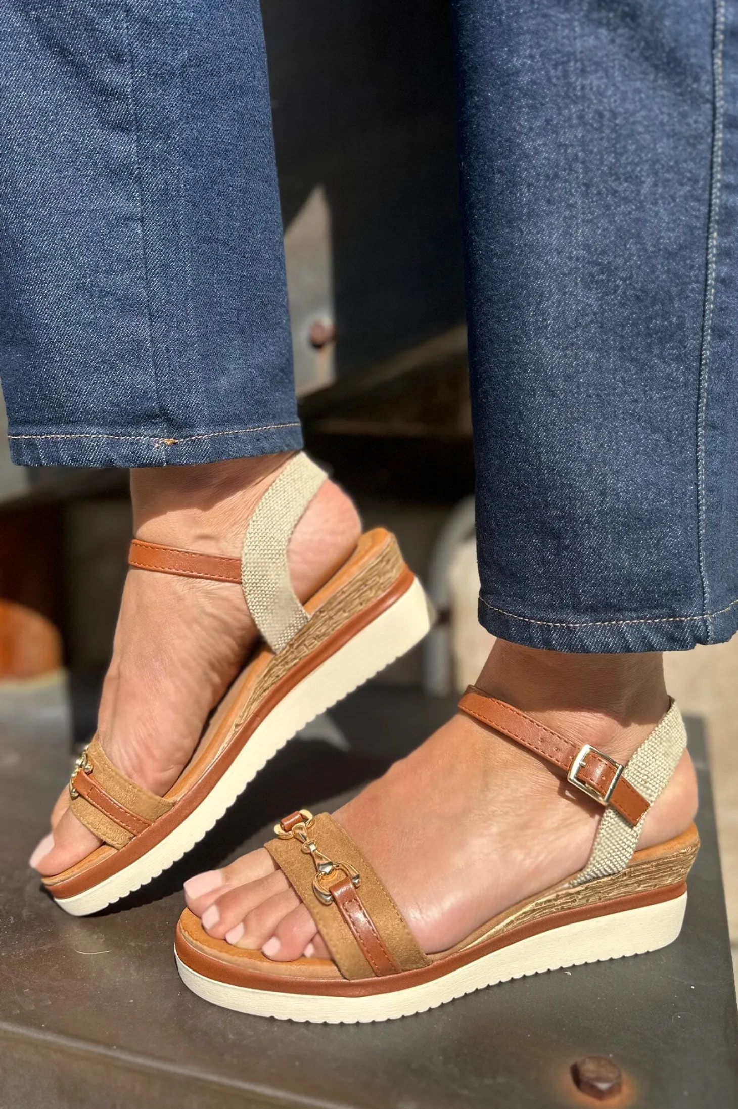 Shop Carolina Kassandra Wedges Tan