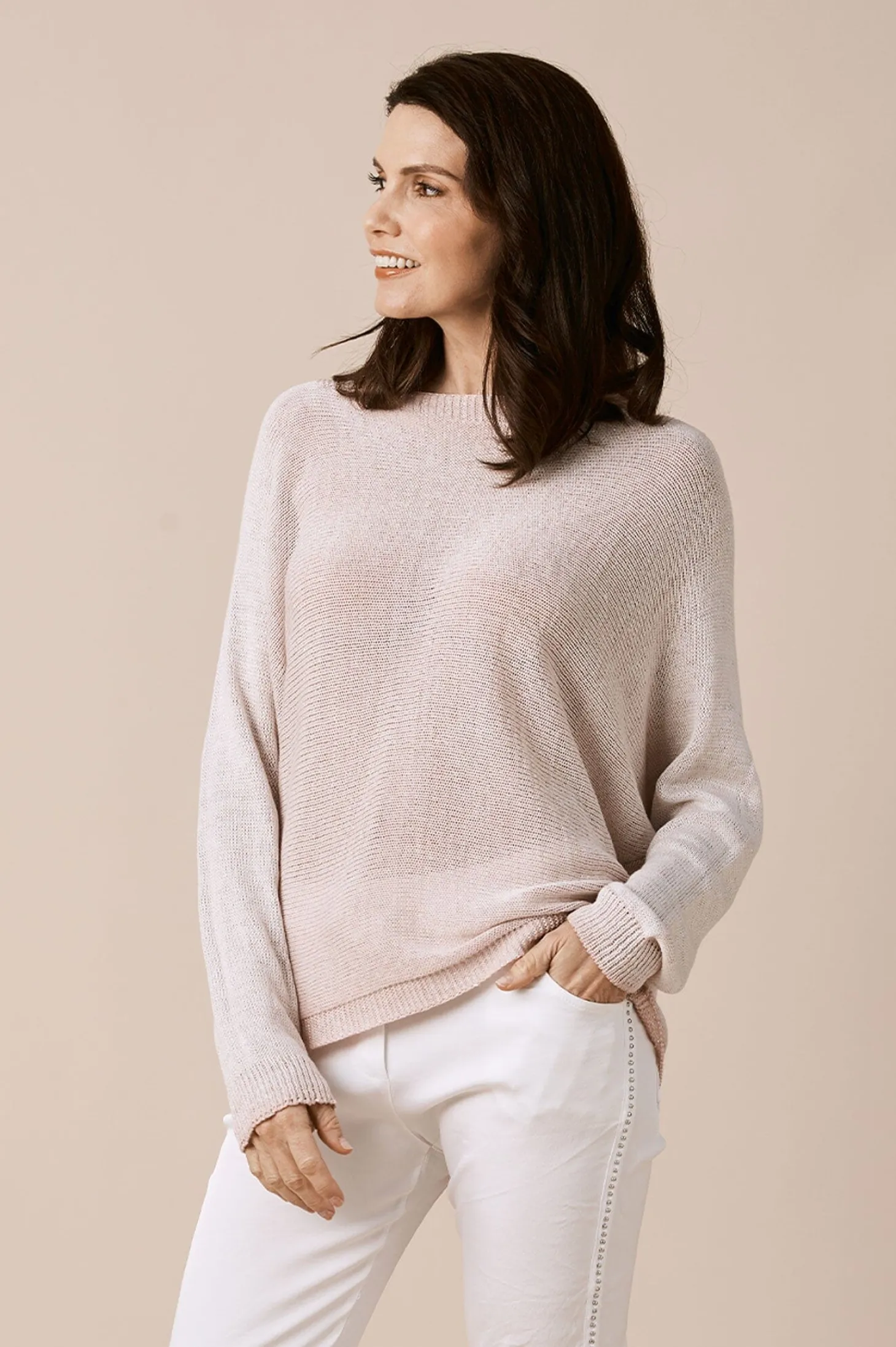 Discount Carolina Kyle Zipped Cardigan Blush Shimmer