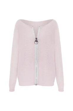 Discount Carolina Kyle Zipped Cardigan Blush Shimmer