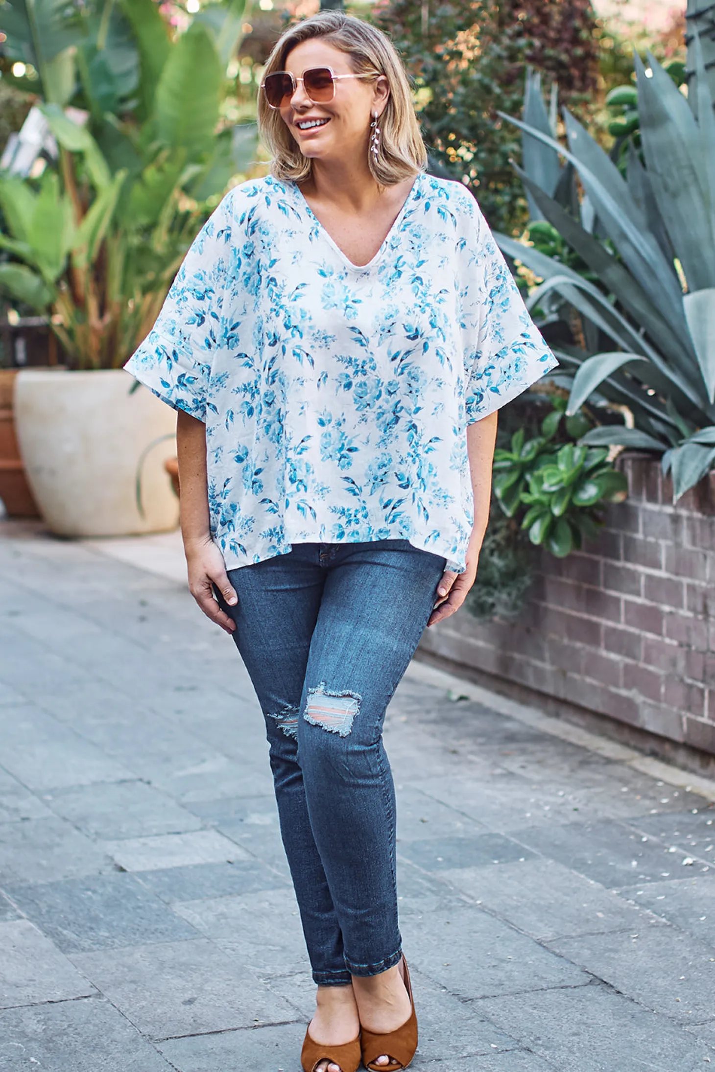 Flash Sale Carolina Lani Pure Linen Top