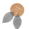 Discount Carolina Laurel Leaf Earrings Silver