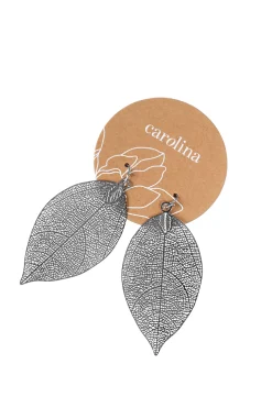 Discount Carolina Laurel Leaf Earrings Silver