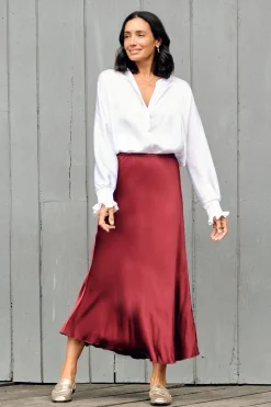 Hot Carolina Lauryn Skirt Burgundy